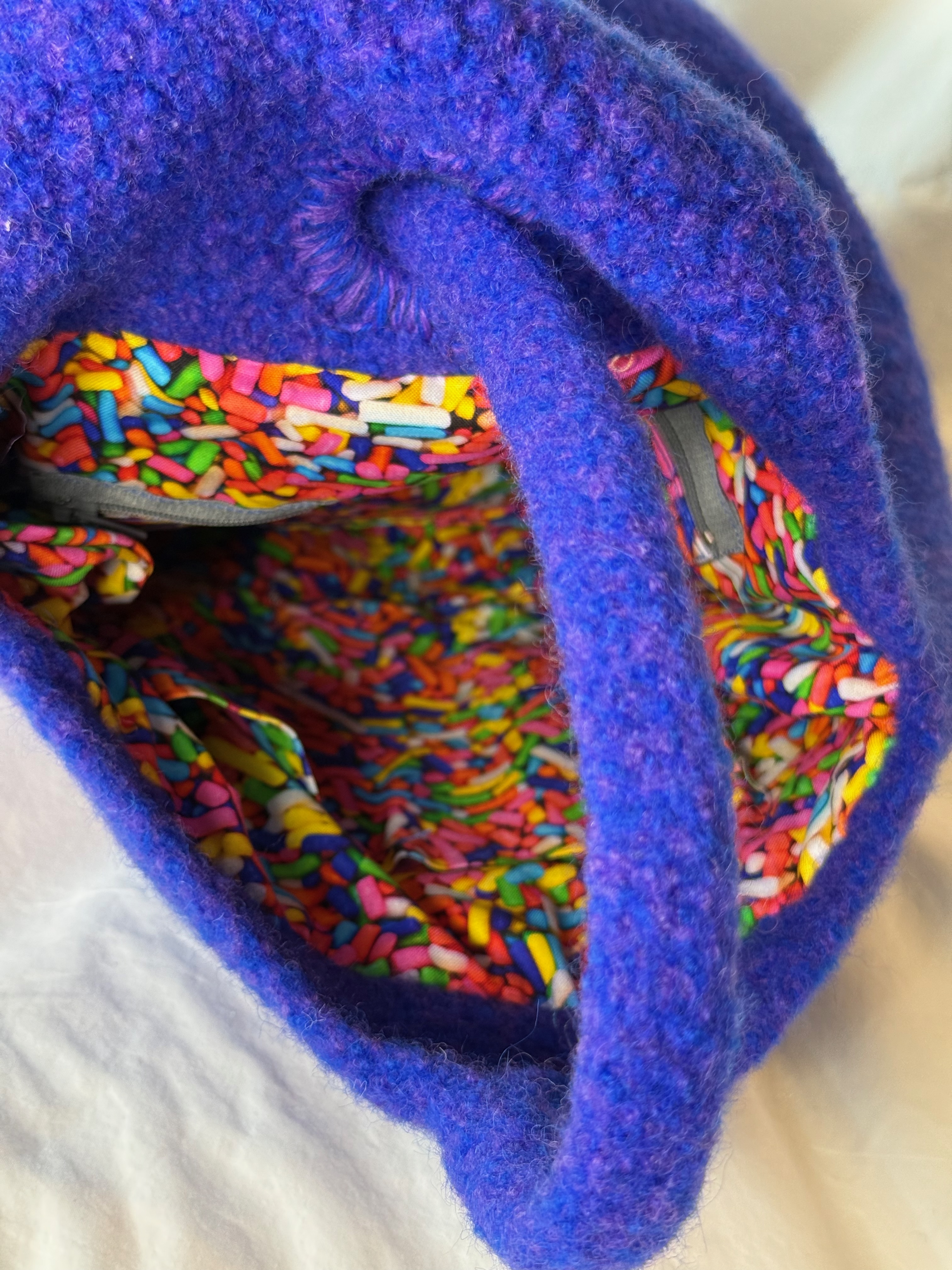 interior view showing licorice allsorts lining